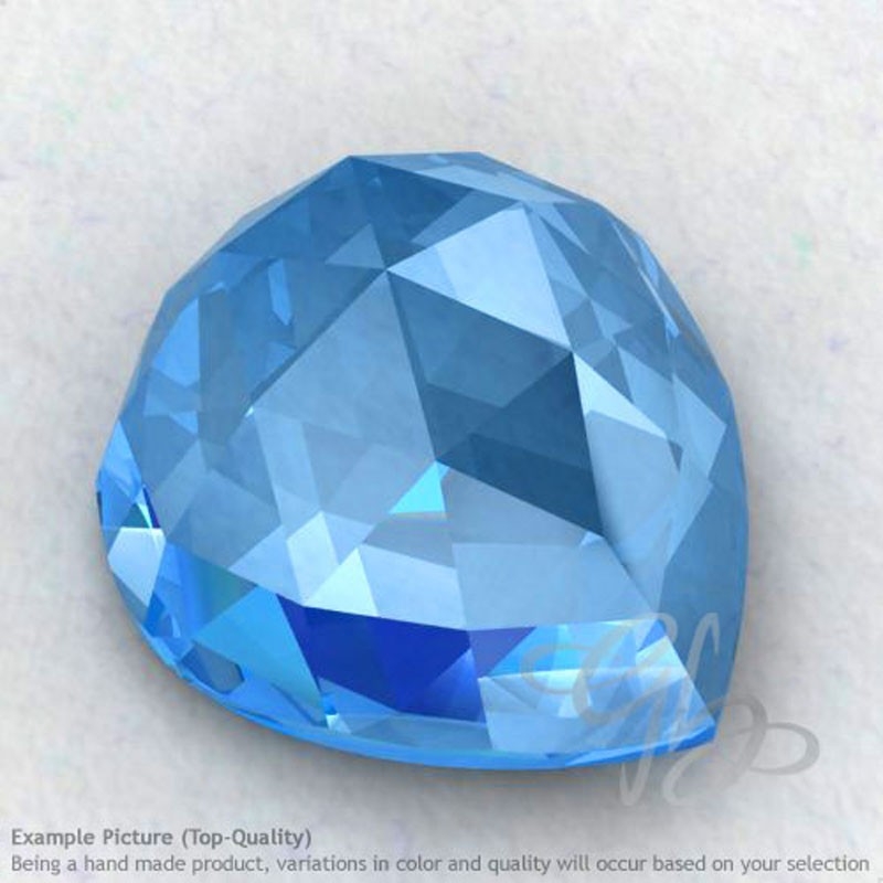 Swiss Blue Topaz Heart Shape Calibrated Cabochons