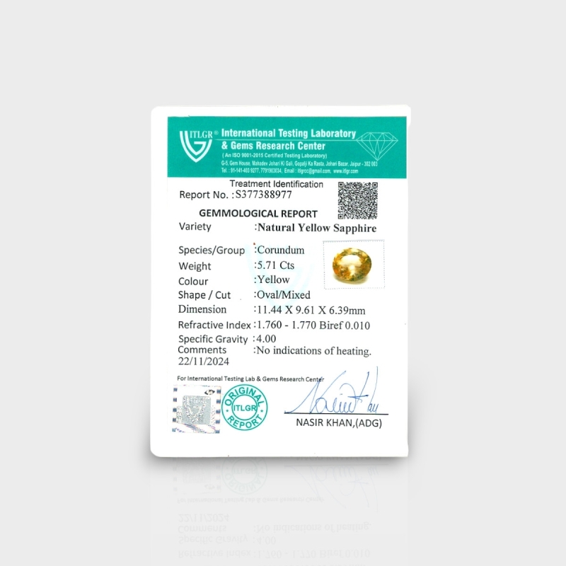 Yellow Sapphire 11.40X9.63X6.30mm Faceted Oval AA+ Loose Gemstone - 181849