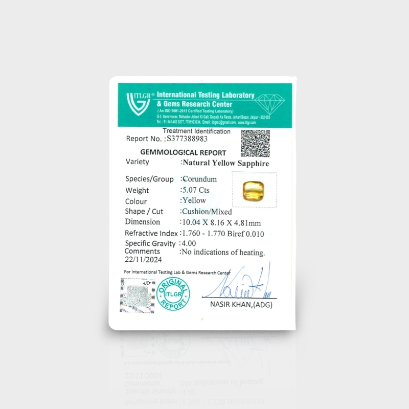 Yellow Sapphire 10X8.12X4.30mm Step Cut Octagon AA+ Loose Gemstone - 181853