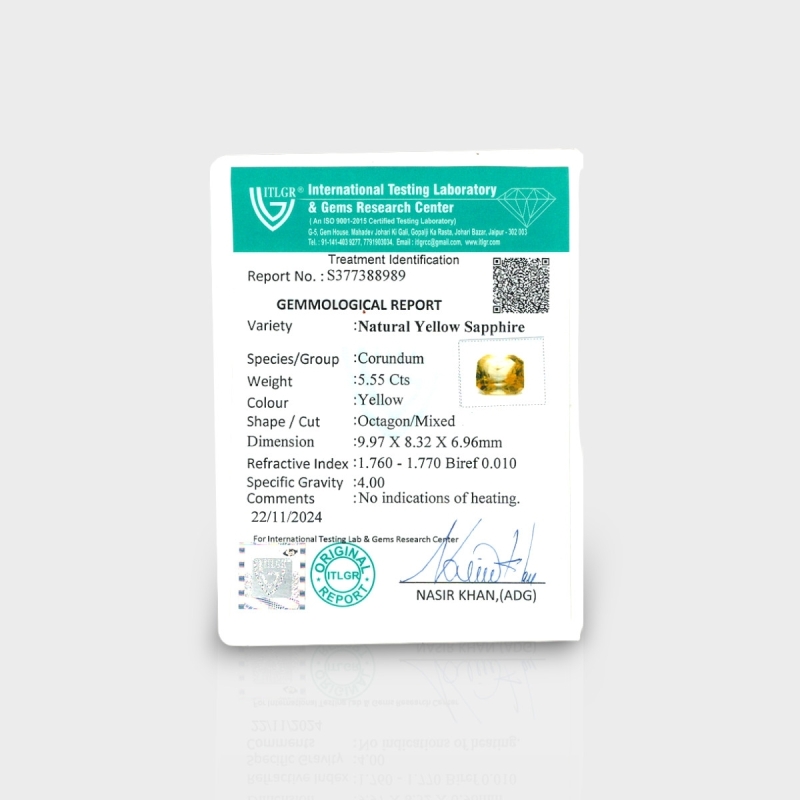 Yellow Sapphire 9.92X8.29X6.90mm Step Cut Octagon AA+ Loose Gemstone - 181844