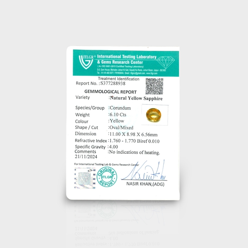 Yellow Sapphire 10.95X8.94X6.50mm Faceted Oval AA+ Loose Gemstone - 181847