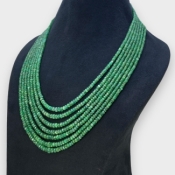 Emerald 3-5.5mm Faceted Rondelle A Beads Necklace - 181810