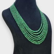 Emerald 3-5.5mm Faceted Rondelle A Beads Necklace - 181810