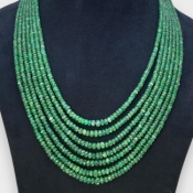 Emerald 3-5.5mm Faceted Rondelle A Beads Necklace - 181810