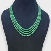 Emerald 2.5-5.5mm Faceted Rondelle Shape A Grade Beads Necklace - Total 4 Strands of 16-18 Inch.