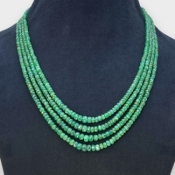 Emerald 2.5-5.5mm Faceted Rondelle A Beads Necklace - 181809