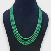 Emerald 3.5-5.5mm Faceted Rondelle Shape A+ Grade Beads Necklace - Total 4 Strands of 19-21 Inch.