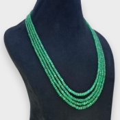 Emerald 3.5-5.5mm Faceted Rondelle A+ Beads Necklace - 181811