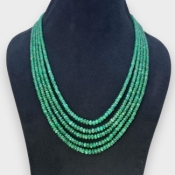 Emerald 3.5-5.5mm Faceted Rondelle Shape A+ Grade Beads Necklace - Total 5 Strands of 18-21 Inch.