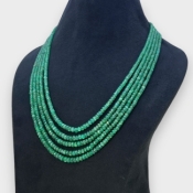 Emerald 3.5-5.5mm Faceted Rondelle A+ Beads Necklace - 181812