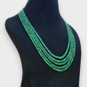 Emerald 3.5-5.5mm Faceted Rondelle A+ Beads Necklace - 181812