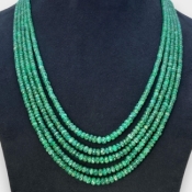 Emerald 3.5-5.5mm Faceted Rondelle A+ Beads Necklace - 181812