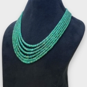 Emerald 2.5-5.5mm Faceted Rondelle AA Beads Necklace - 181808