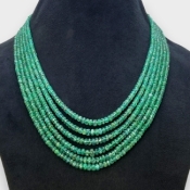 Emerald 2.5-5.5mm Faceted Rondelle AA Beads Necklace - 181808