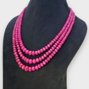 Ruby 5-11mm Faceted Rondelle A+ Beads Necklace - 181795