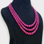Ruby 5-11mm Faceted Rondelle A+ Beads Necklace - 181795