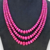 Ruby 5-11mm Faceted Rondelle A+ Beads Necklace - 181795