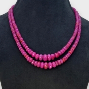 Ruby 5-11mm Faceted Rondelle A+ Beads Necklace - 181790