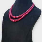Ruby 4.5-12mm Faceted Rondelle A+ Beads Necklace - 181788