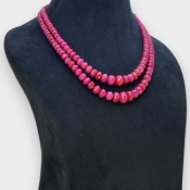 Ruby 4.5-12mm Faceted Rondelle A+ Beads Necklace - 181788