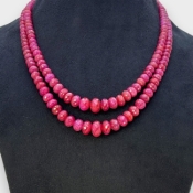 Ruby 4.5-12mm Faceted Rondelle A+ Beads Necklace - 181788