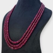 Ruby 5.5-9.5mm Faceted Rondelle AA Beads Necklace - 181789