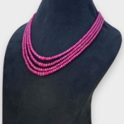 Ruby 3-6.5mm Faceted Rondelle AA Beads Necklace - 181794