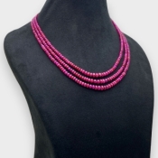 Ruby 3-5.5mm Smooth Rondelle A+ Beads Necklace - 181799