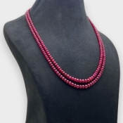 Ruby 4-6mm Smooth Rondelle AA Beads Necklace - 181801