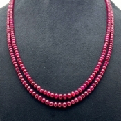 Ruby 4-6mm Smooth Rondelle AA Beads Necklace - 181801