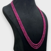 Ruby 3-7.5mm Smooth Rondelle A Beads Necklace - 181803