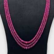 Ruby 3-7.5mm Smooth Rondelle A Beads Necklace - 181803