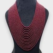 Ruby 3-5.5mm Smooth Rondelle Shape AA Grade Beads Necklace - Total 15 Strands of 18-28 Inch.