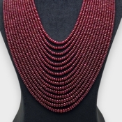 Ruby 3-5.5mm Smooth Rondelle AA Beads Necklace - 181806