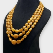 Yellow Sapphire 8-22mm Smooth Nugget A+ Beads Necklace - 181825