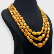 Yellow Sapphire 8-22mm Smooth Nugget A+ Beads Necklace - 181825