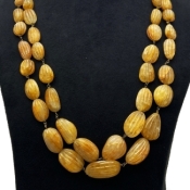 Yellow Sapphire 11-27mm Carved Nugget A+ Beads Necklace - 181826