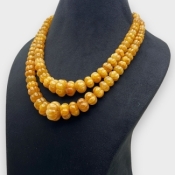 Yellow Sapphire 7-21mm Carved Melon A Beads Necklace - 181827