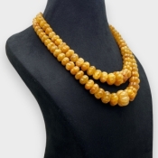 Yellow Sapphire 7-21mm Carved Melon A Beads Necklace - 181827