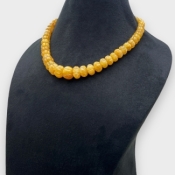 Yellow Sapphire 7-13.5mm Carved Melon A+ Beads Necklace - 181823
