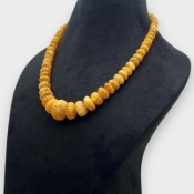 Yellow Sapphire 8-21mm Carved Melon A+ Beads Necklace - 181822