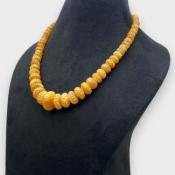 Yellow Sapphire 8-21mm Carved Melon A+ Beads Necklace - 181821
