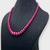 Ruby 6-12mm Smooth Rondelle A Beads Necklace - 181798