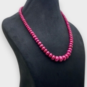 Ruby 6-12mm Smooth Rondelle A Beads Necklace - 181798
