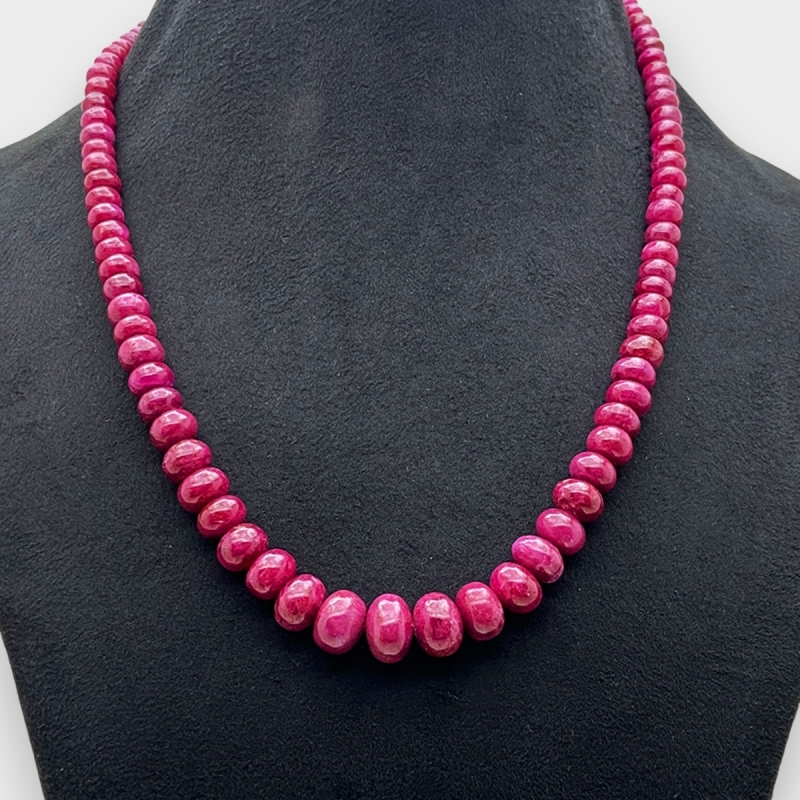 Ruby 6-12mm Smooth Rondelle A Beads Necklace - 181798