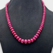 Ruby 6-12mm Smooth Rondelle A Beads Necklace - 181798