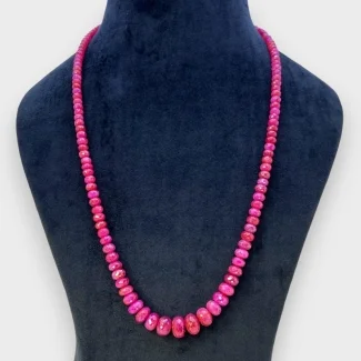 Ruby 5-13mm Faceted Rondelle Shape A+ Grade Beads Necklace - Total 1 Strand of 23 Inch.