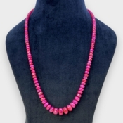 Ruby 5-13mm Faceted Rondelle Shape A+ Grade Beads Necklace - Total 1 Strand of 23 Inch.