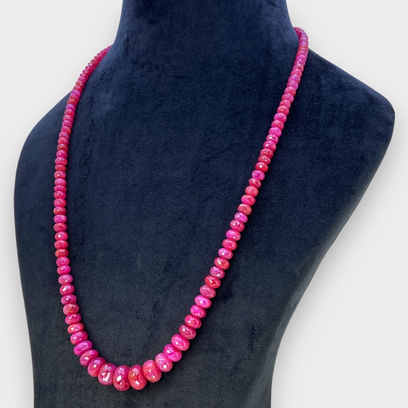 Ruby 5-13mm Faceted Rondelle A+ Beads Necklace - 181792