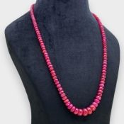 Ruby 5-13mm Faceted Rondelle A+ Beads Necklace - 181792